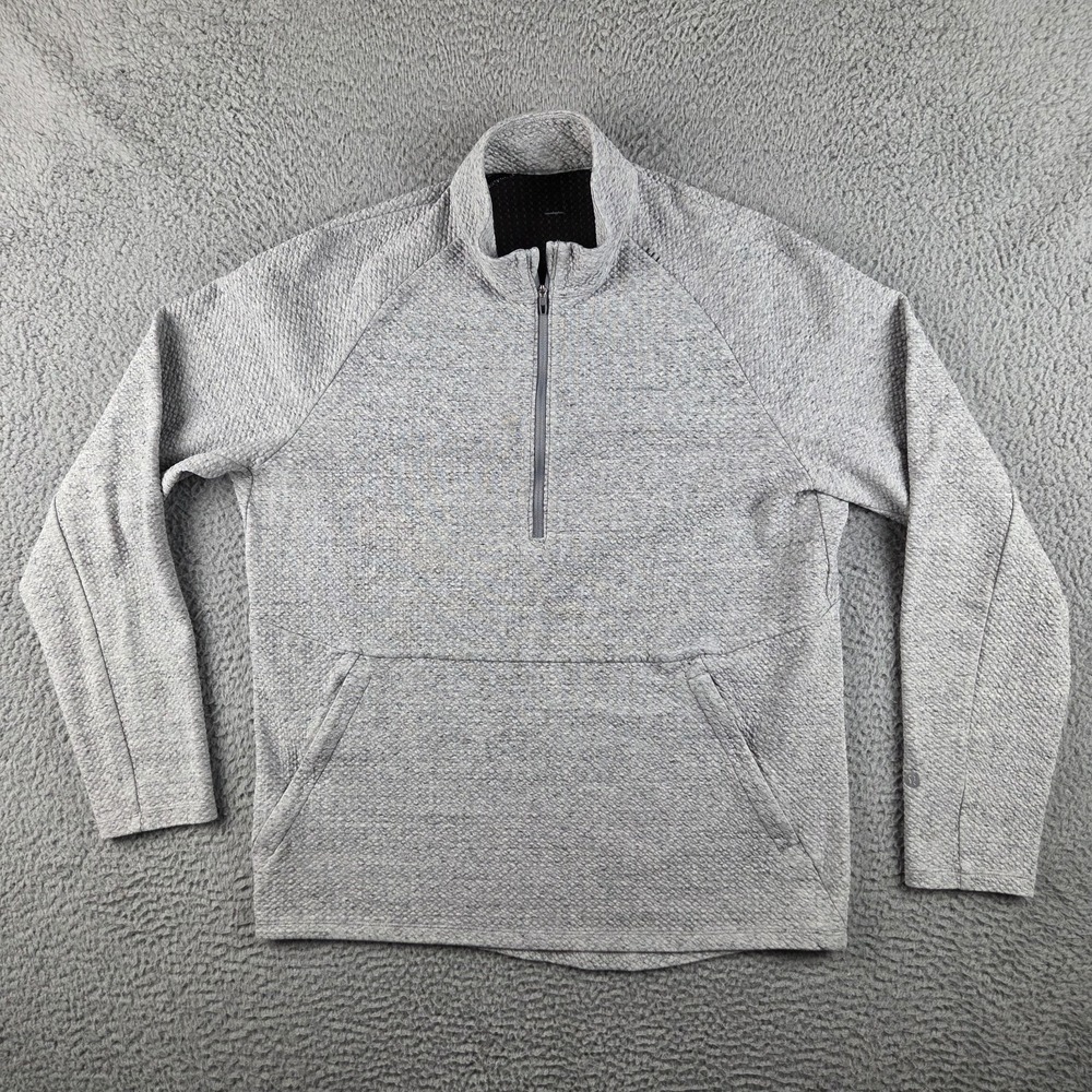 Lululemon At-ease Half Zip Pullover Mens Size Large Gray Heather LM3DLUS